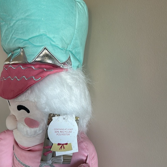 Isaac Mizrahi Oversized Nutcracker Pillow Pink Blue Turquoise Holiday NEW - Picture 7 of 10